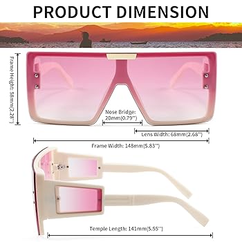 Amazon.com: FEISEDY Square Oversized Flat Top Sunglasses